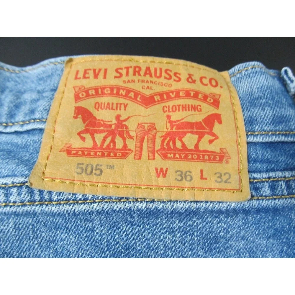 Levi’s 505 Regular Fit Jeans Men’s 36x29 Blue Denim Classic Straight Leg